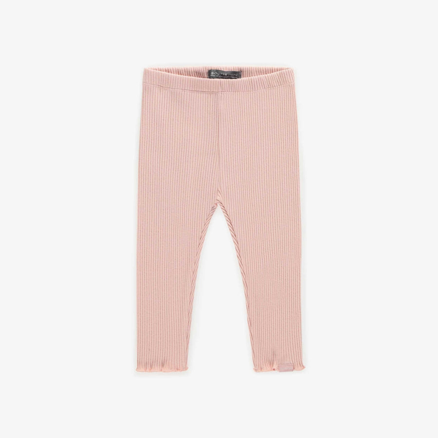 PINK LONG LEGGING IN IRREGULAR RIB, BABY