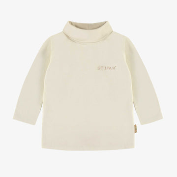 CREAM LONG SLEEVES T-SHIRT WITH TURTLENECK, BABY