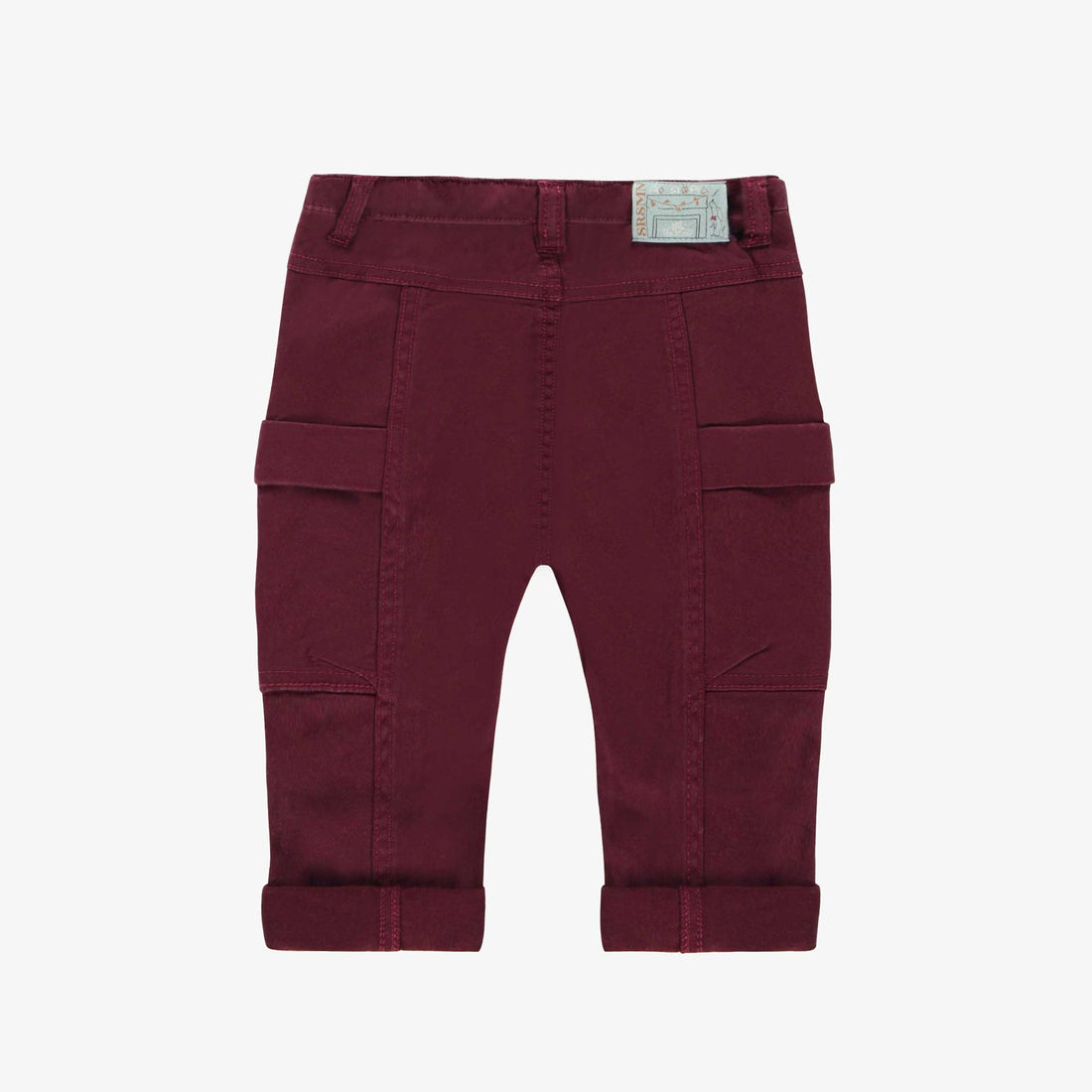 RED TWILL PANT WITH CARGO POCKETS IN BRUSHED TWILL, BABY