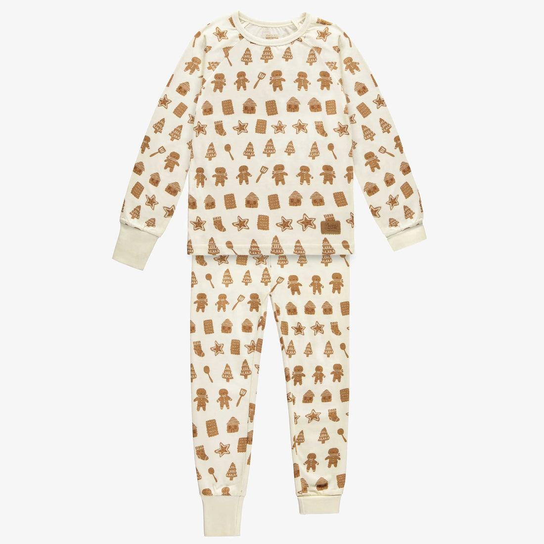 CREAM TWO-PIECE PAJAMA WITH AN ALL OVER PRINT OF COOKIES IN JERSEY, CHILD
