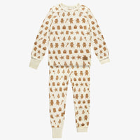 CREAM TWO-PIECE PAJAMA WITH AN ALL OVER PRINT OF COOKIES IN JERSEY, CHILD