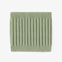 SAGE GREEN KNITTED NEACK WARMER IN COTTON AND CASHMERE, CHILD