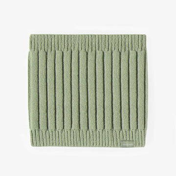 SAGE GREEN KNITTED NEACK WARMER IN COTTON AND CASHMERE, CHILD