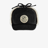 BLACK WINTER CAP IN CORDUROY, CHILD