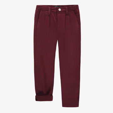 RED PANTS OF SLIM FIT IN BRUSHED TWILL, CHILD