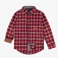 RED AND WHITE BRUSHED FLANNEL PLAID SHIRT, CHILD