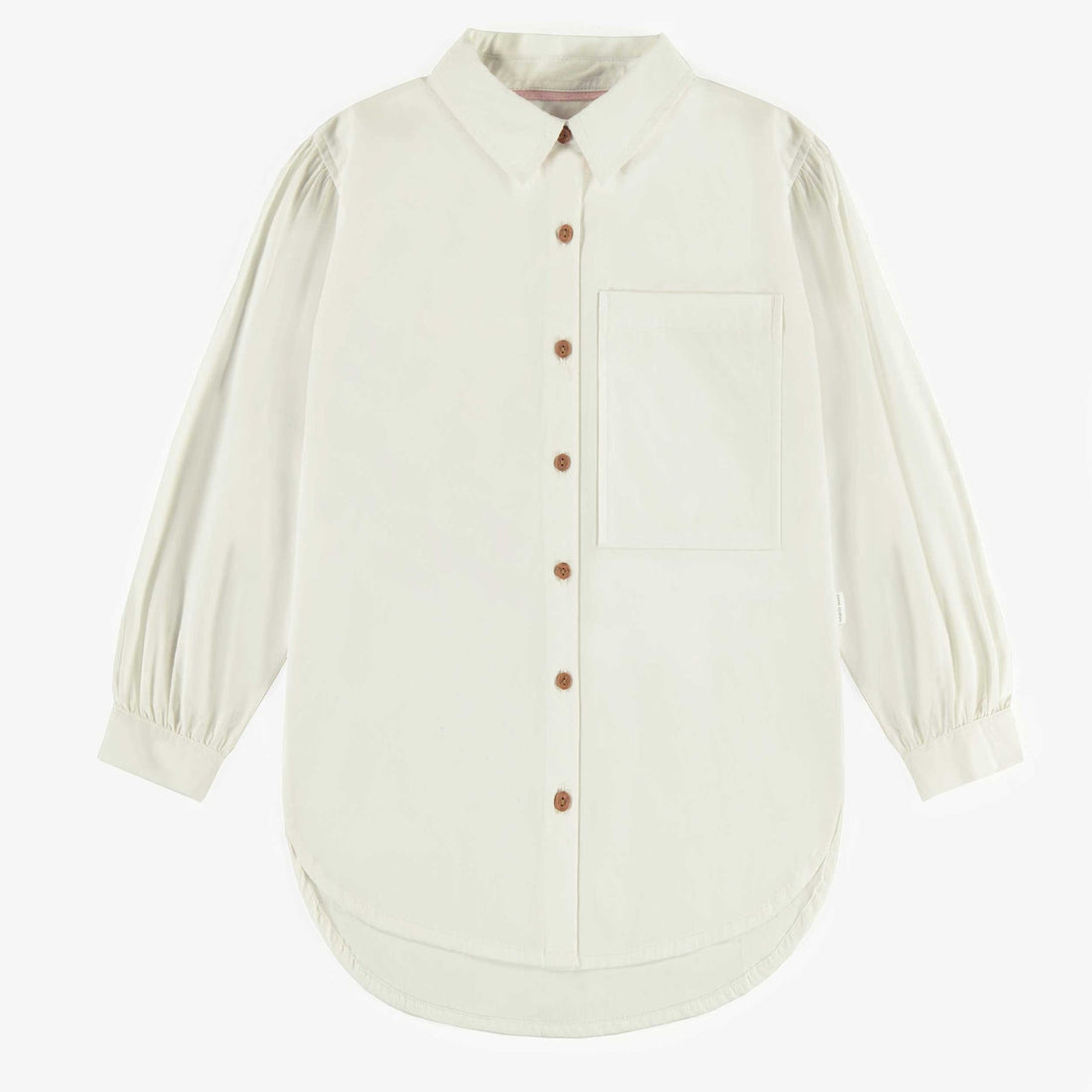 CREAM SHIRT WITH LONG SLEEVES IN SOFT POPLIN, CHILD