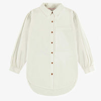 CREAM SHIRT WITH LONG SLEEVES IN SOFT POPLIN, CHILD