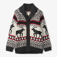 Holiday Elk Shawl Collar Cardigan