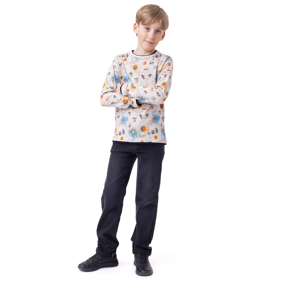 Boys long-sleeved t-shirt Heather beige