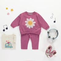 RED-VIOLET REGULAR FITTED PANTS IN FRENCH TERRY, BABY