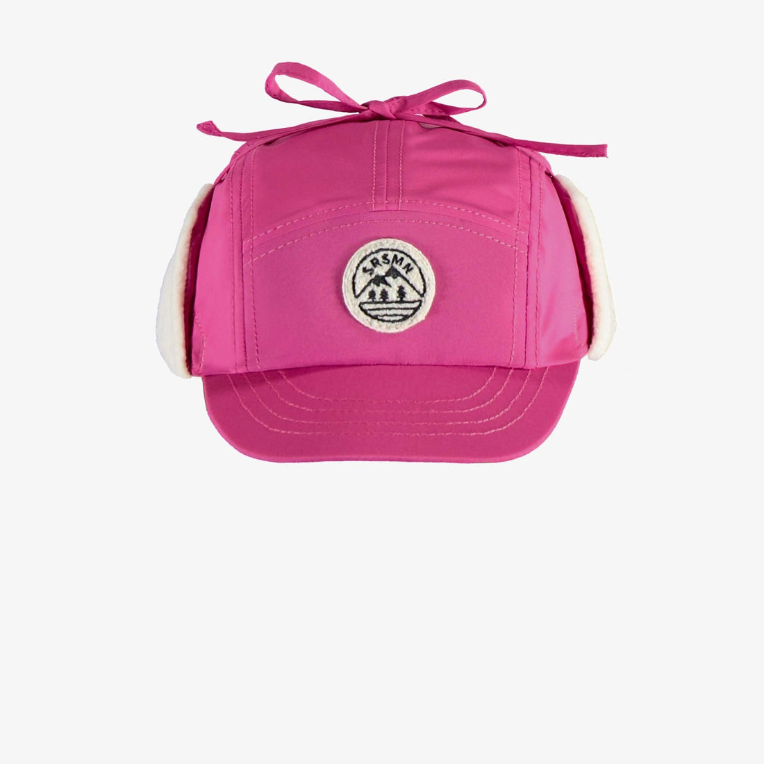 Pink winter cap in polyester, baby