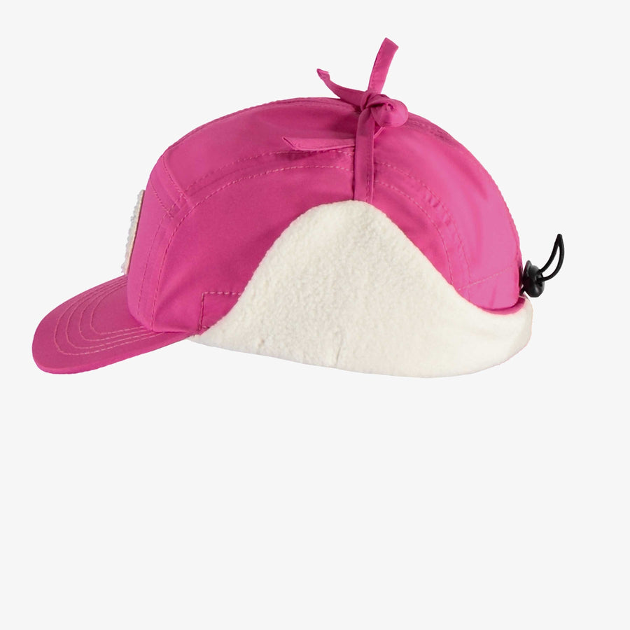 Pink winter cap in polyester, baby