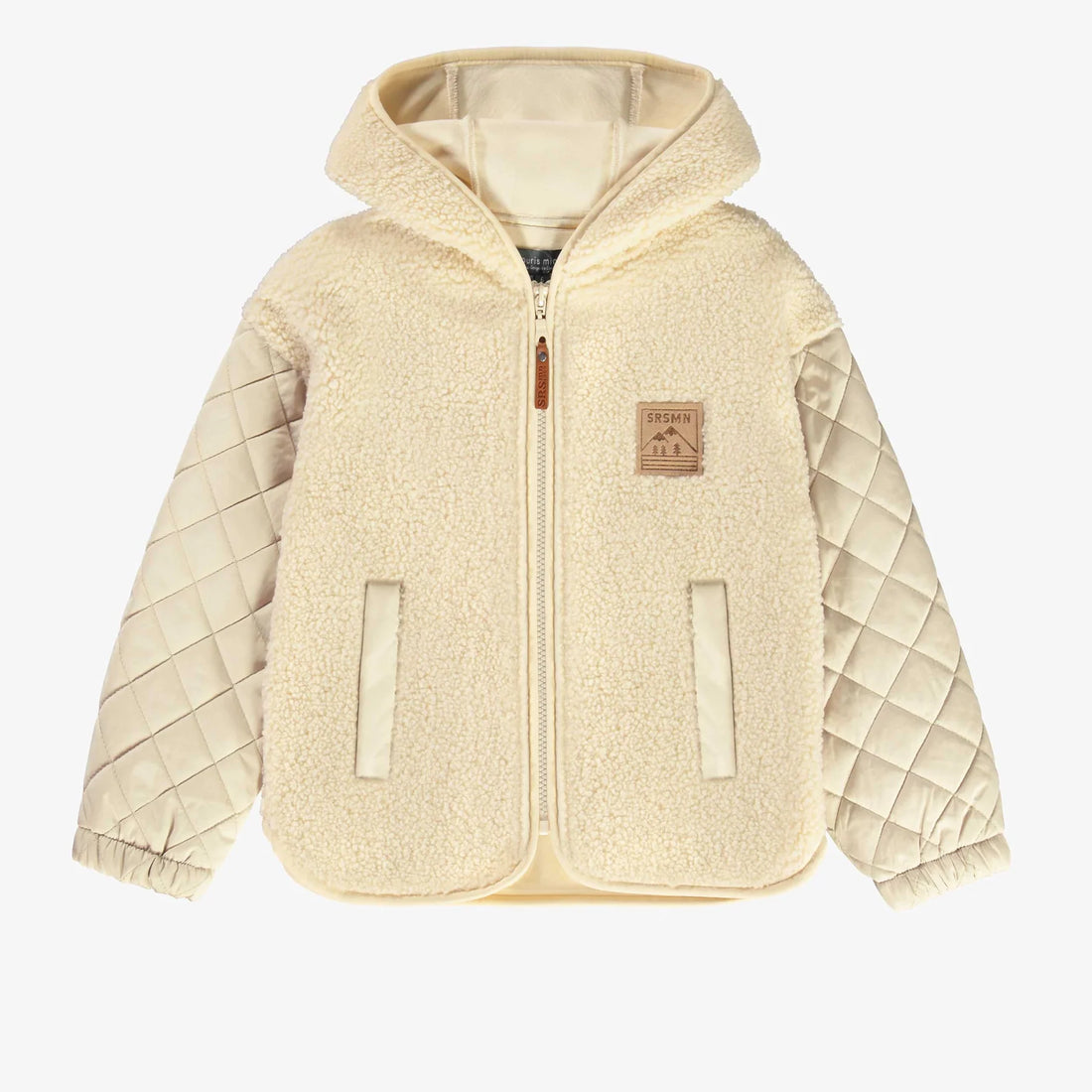 BEIGE JACKET WITH ZIPPER IN SHERPA, CHILD
