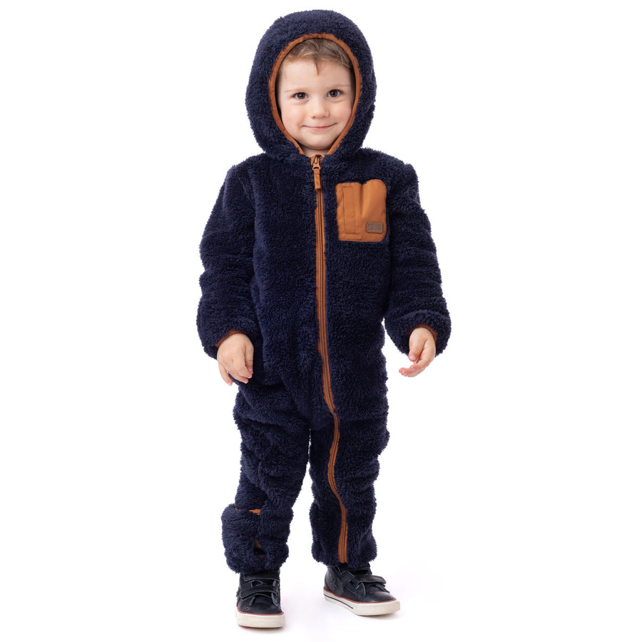 Baby Boy Navy Hooded Jumpsuit