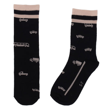 Boys Black Vehicle Socks
