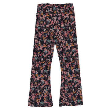 Navy Floral Flared Leggings