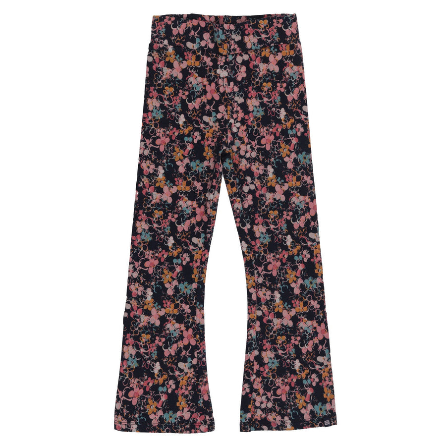 Navy Floral Flared Leggings