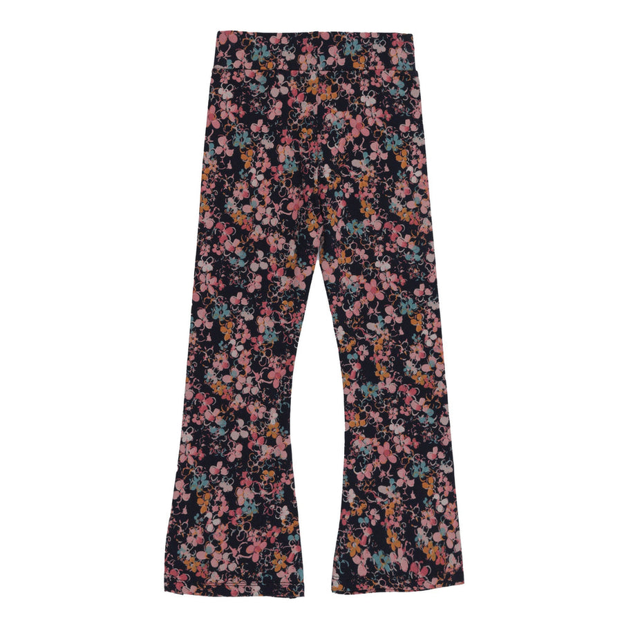 Navy Floral Flared Leggings