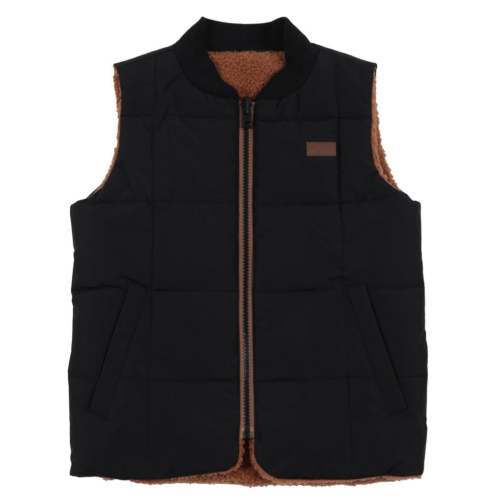 Black Reversible Sleeveless Quilted Vest