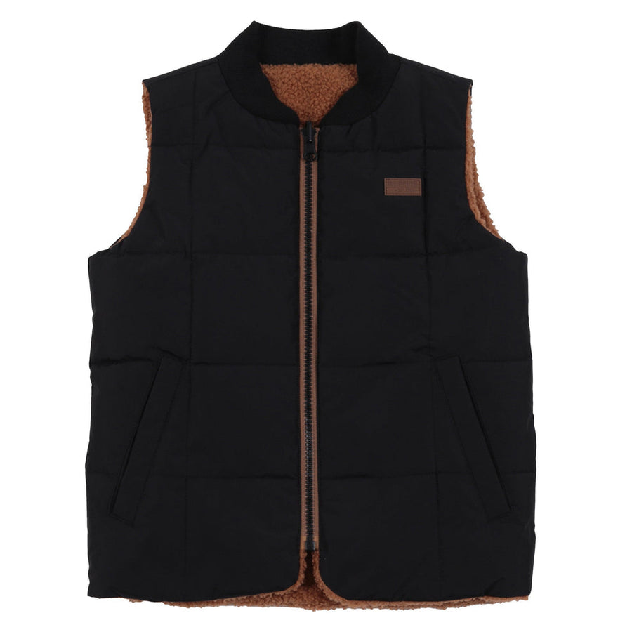 Black Reversible Sleeveless Quilted Vest