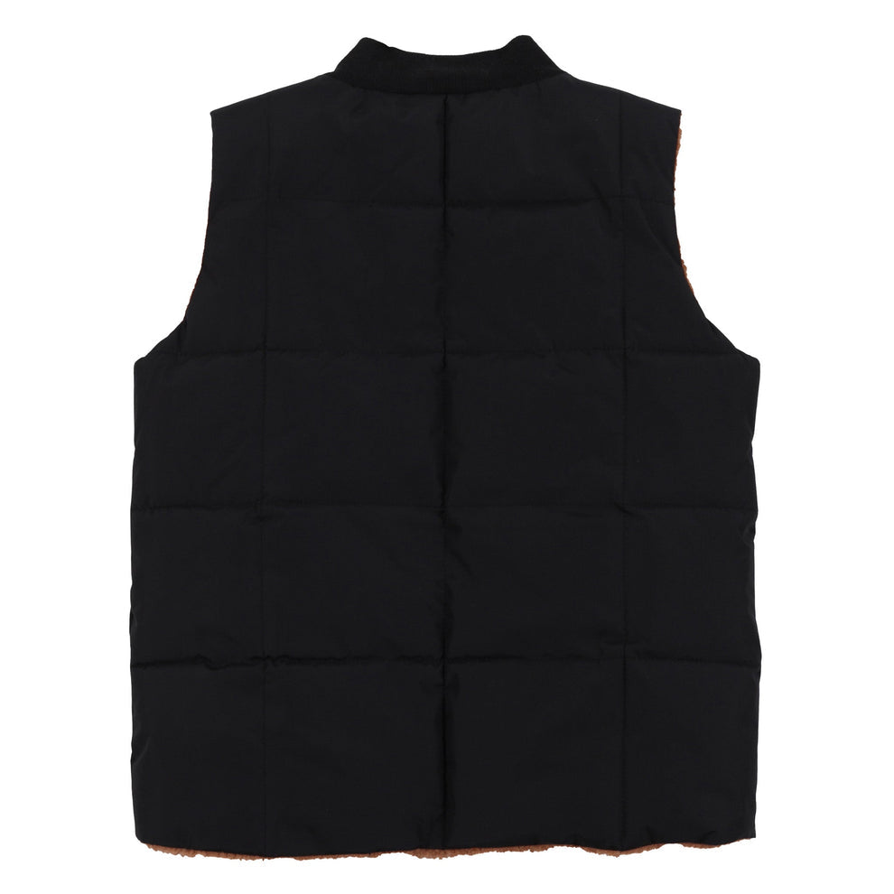 Black Reversible Sleeveless Quilted Vest