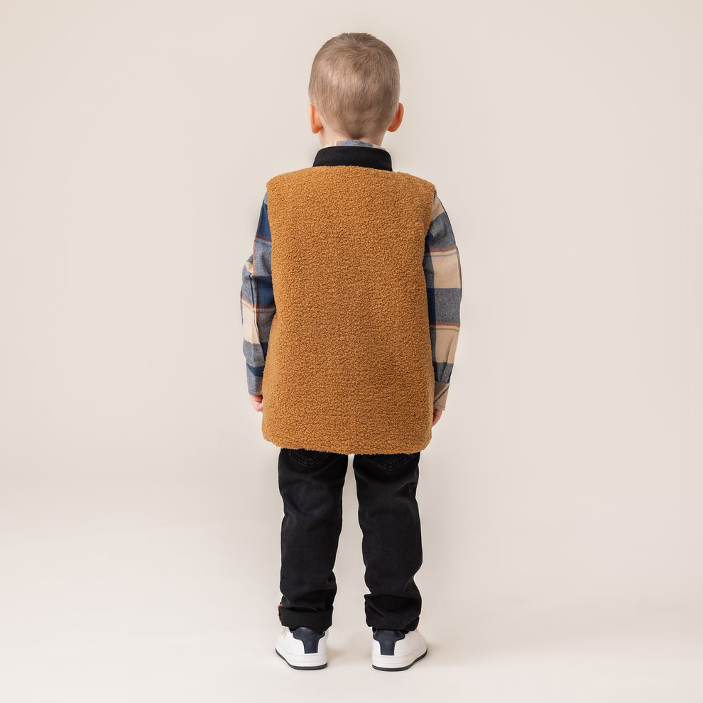 Black Reversible Sleeveless Quilted Vest