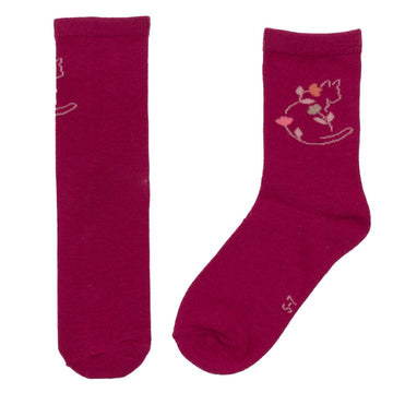 Pink Cat Girls Socks