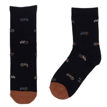Boys Navy Tractor Socks
