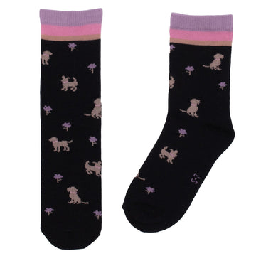 Black Dogs Girls Socks