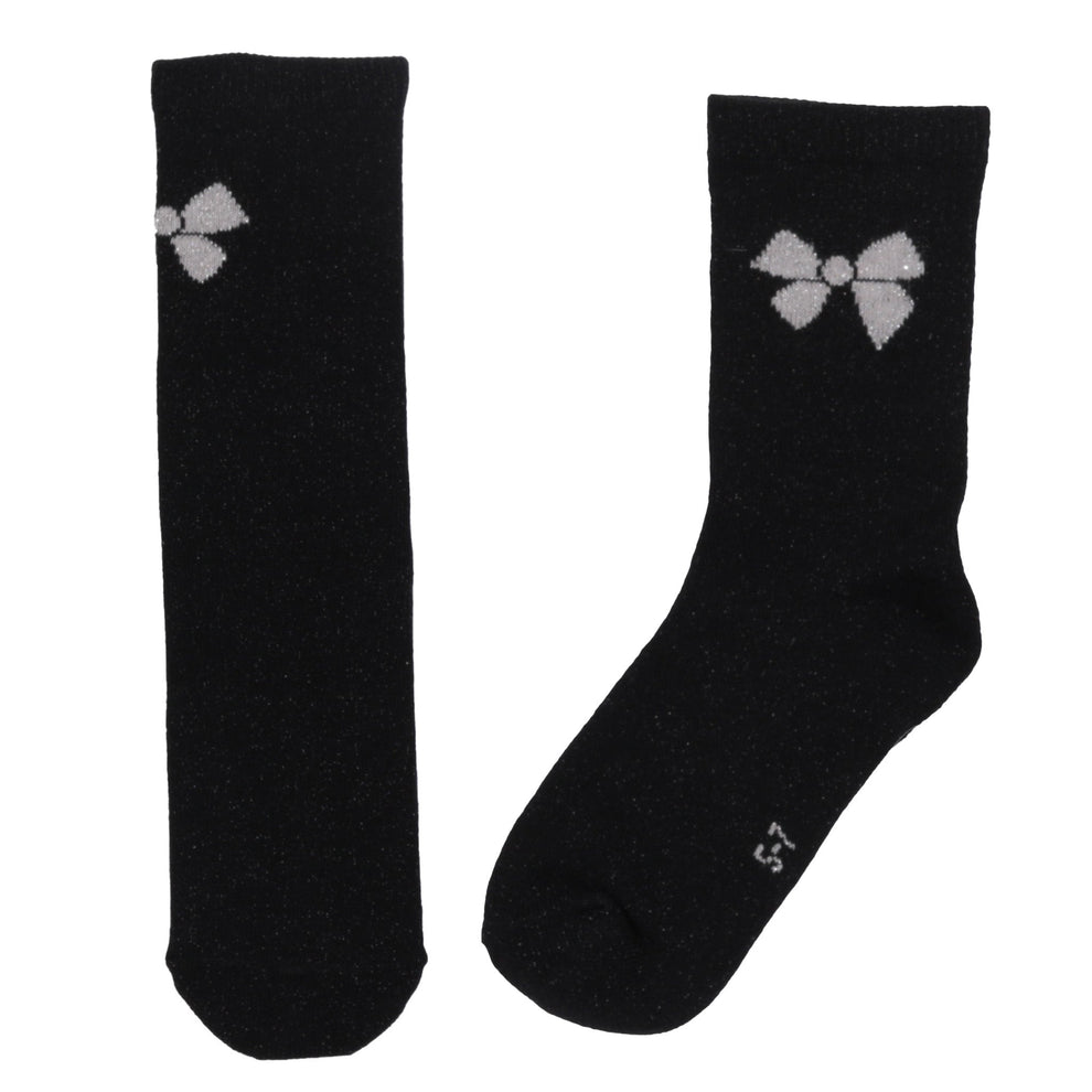 Black Bow Girls Socks