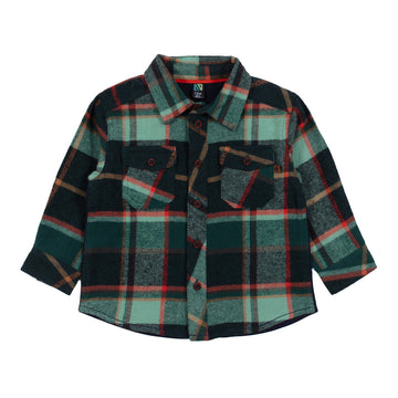 Baby Boy Forest Plaid Shirt