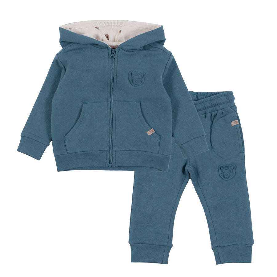 Baby Boy Teal Two-Piece Hooded Jacket Set