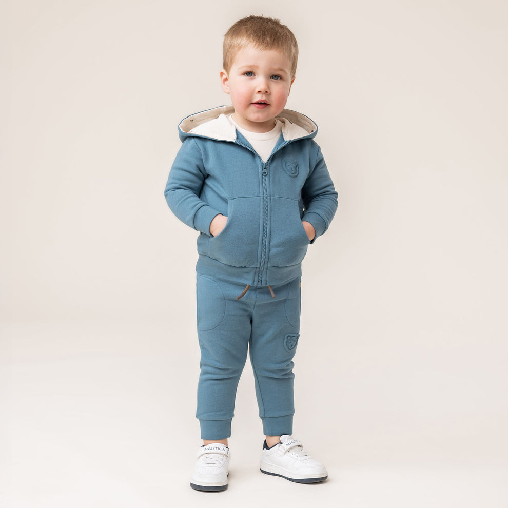Baby Boy Teal Two-Piece Hooded Jacket Set