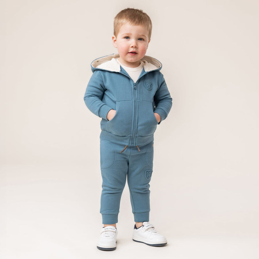 Baby Boy Teal Two-Piece Hooded Jacket Set