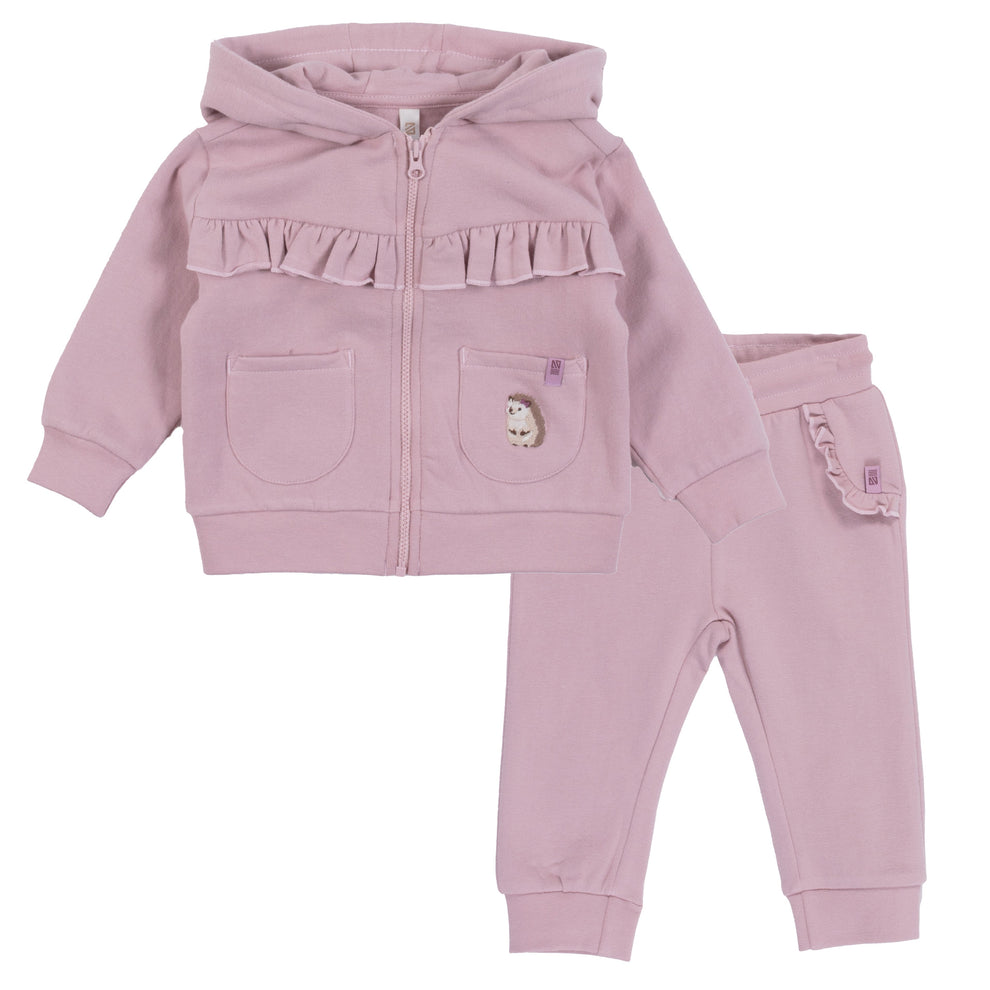 Baby Girl Lilac Two-Piece Hooded Jacket Set