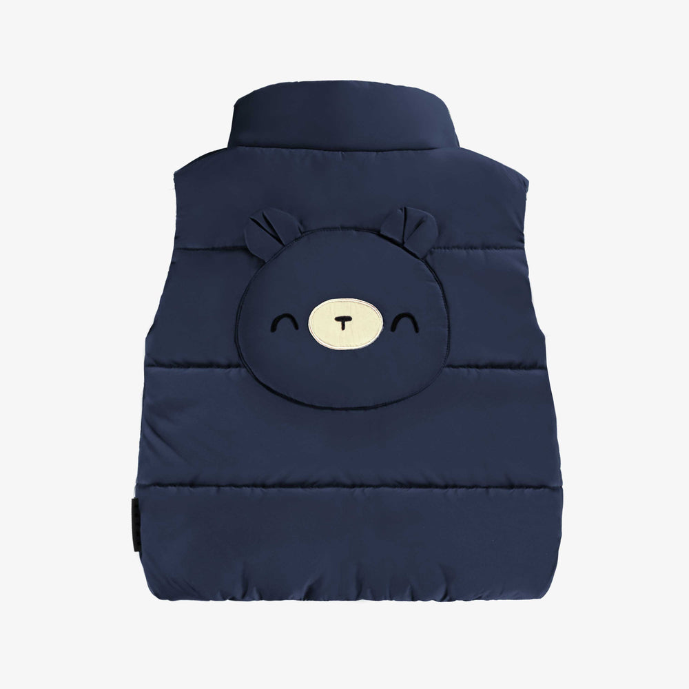 Navy blue sleeveless down vest, baby