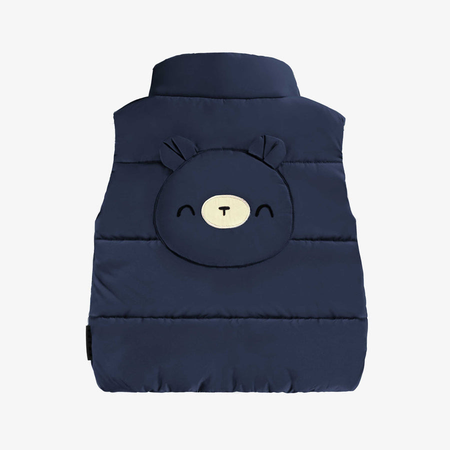 Navy blue sleeveless down vest, baby