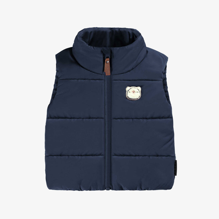 Navy blue sleeveless down vest, baby