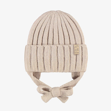 Cream knit beanie, baby