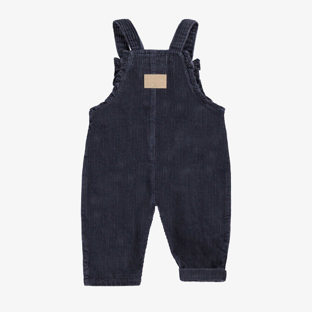 Navy blue overalls, baby