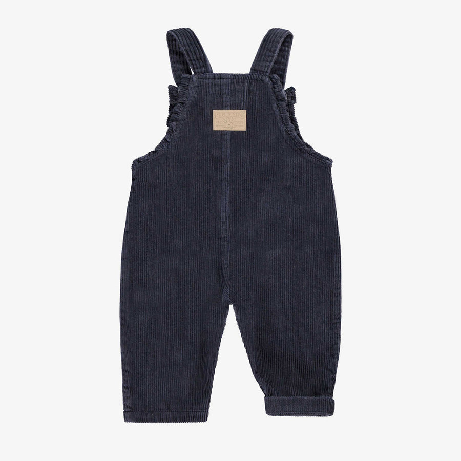 Navy blue overalls, baby