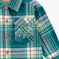Turquoise plaid shirt, baby