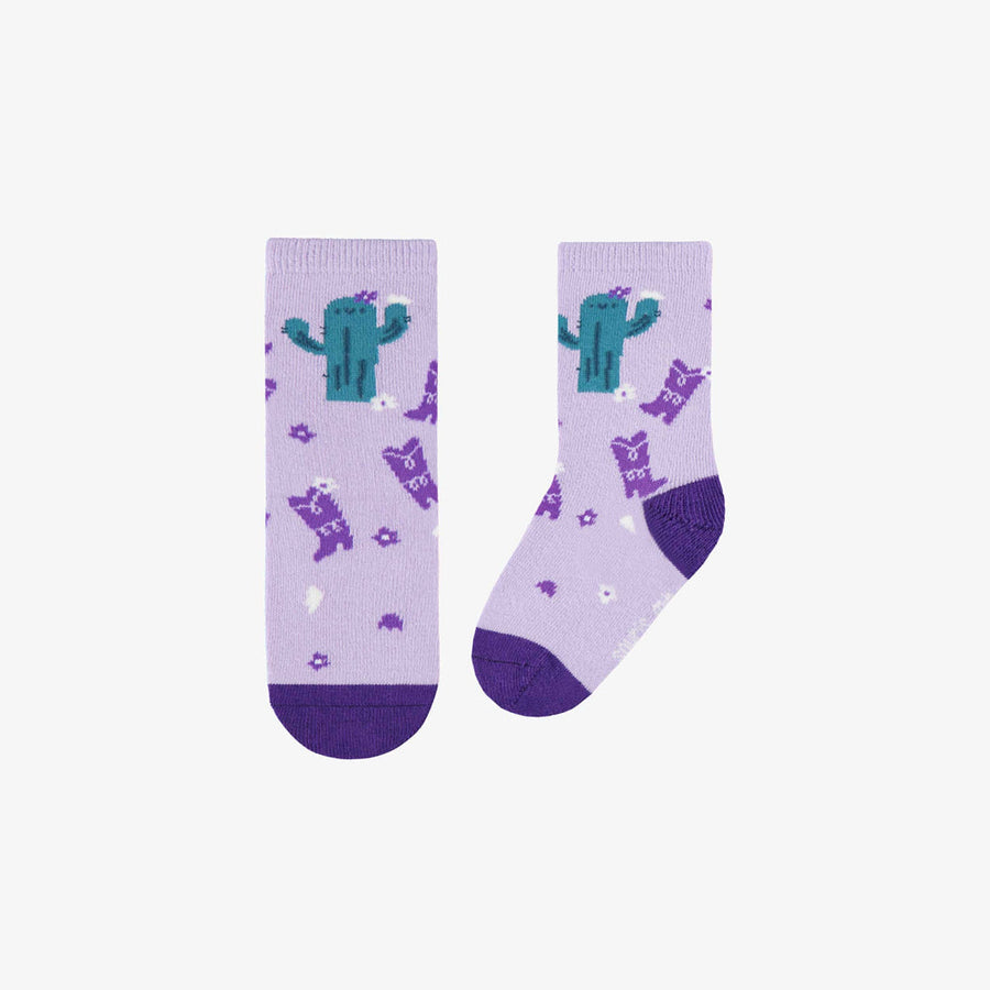 Purple patterned socks, baby
