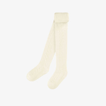 Cream tights with pointelle pattern, baby
