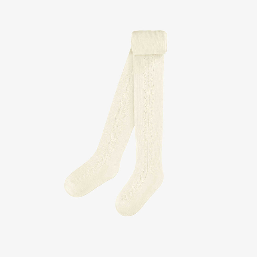 Cream tights with pointelle pattern, baby