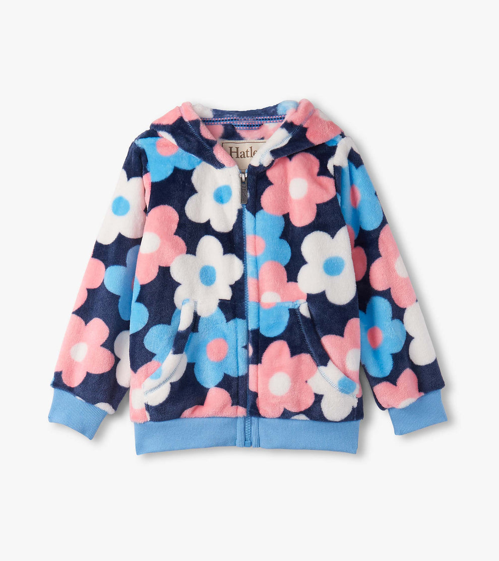 Big Flowers Fleece Zip-Up Hoodie