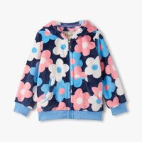 Big Flowers Fleece Zip-Up Hoodie