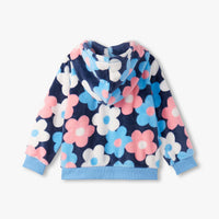 Big Flowers Fleece Zip-Up Hoodie