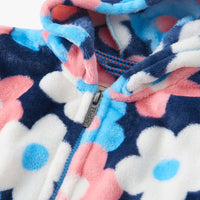 Big Flowers Fleece Zip-Up Hoodie